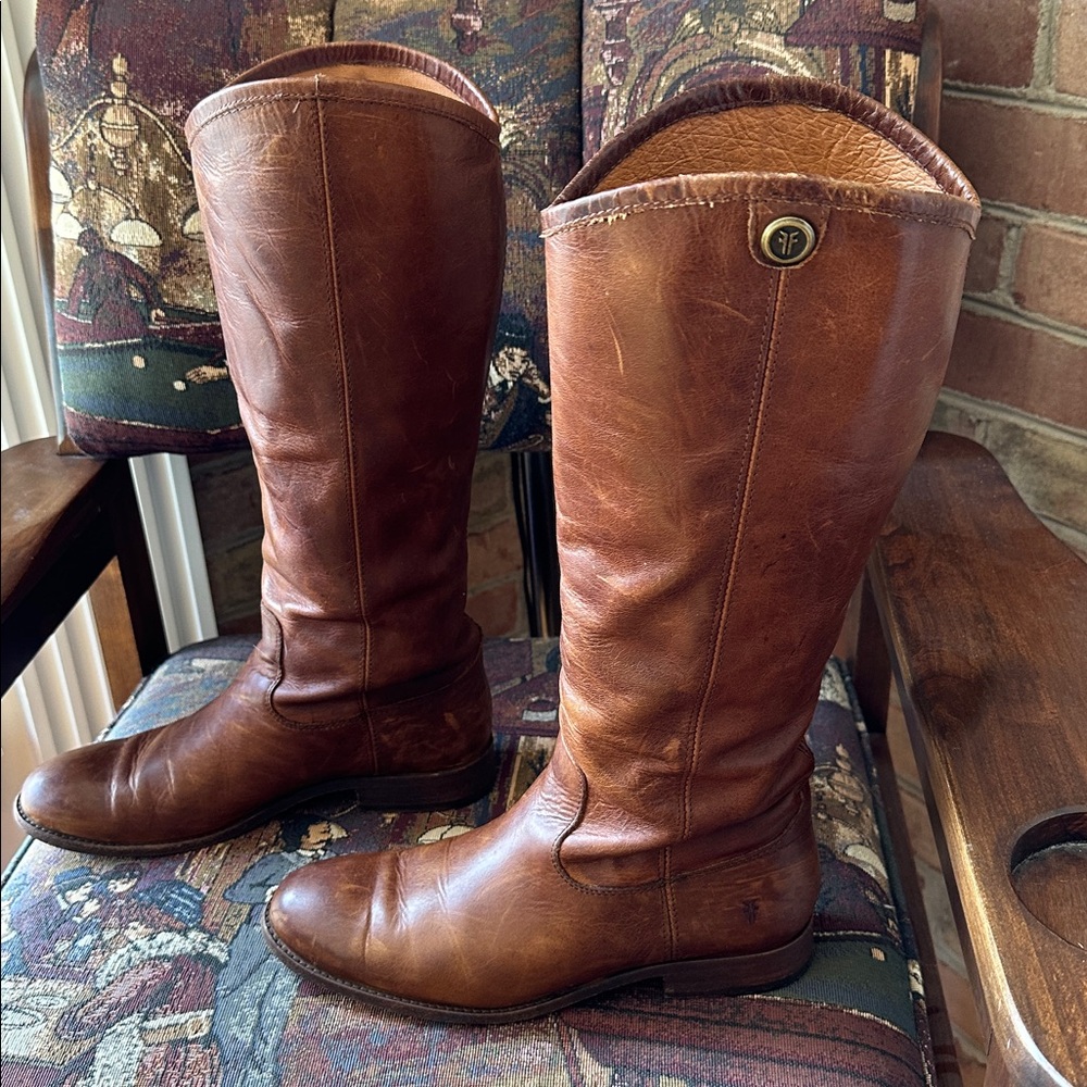 Brown Leather Knee-High Boots - Picture 2 of 5